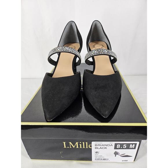 I.MILLER BRIANNA BLACK WOMEN’S SUEDE-LIKE STRAP HEEL – SIZE 8.5M – 3" HEEL - Picture 2 of 10